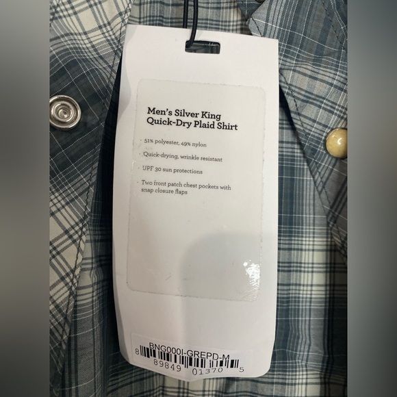 Basin + Range Men's Silver King Quick-Dry Plaid Shirt, M - Picture 5 of 5